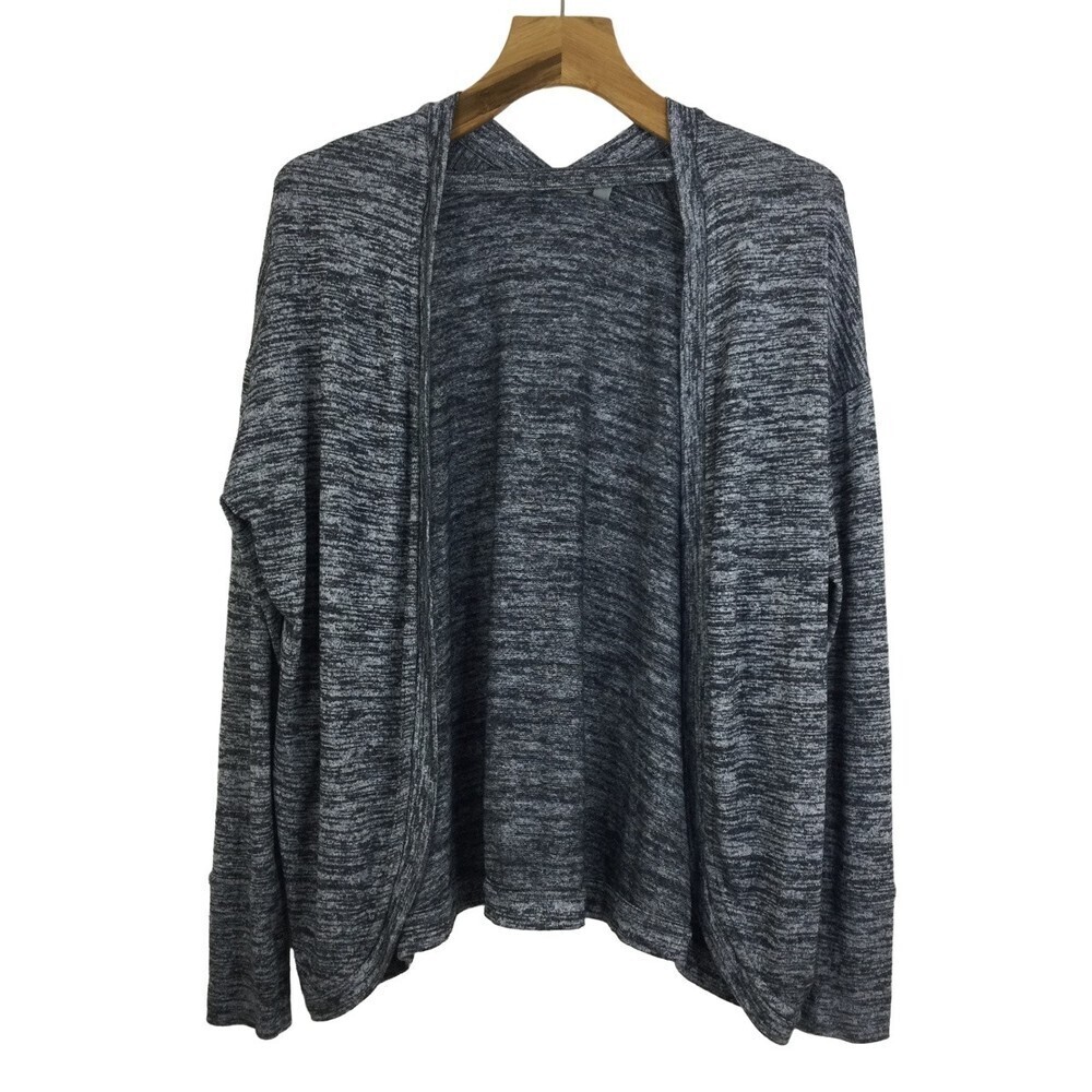 ATHLETA Draped Pose Wrap Open Front Cardigan Sweater Gray Heather Size Medium